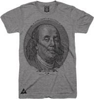 HomeGrown Outfitters Men s Benjamin Stanklin T-Shirt 2XL Heather Gray