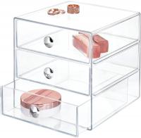 iDesign Crystal Clear BPA-Free Plastic 3-Drawer Va
