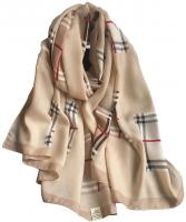 Jerla Women's Scarves Lady Light Soft Fashion Solid Scarf Wrap Shawl Plaid Scarf - (Beige Plaid 2)