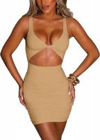 Kaximil Women's Sexy Bodycon Sleeveless Cut Out Ru