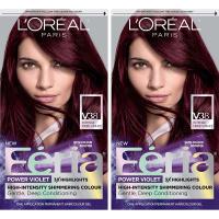 L Oreal Feria Power Violet Hair Color, V38 Intense Deep Violet (Pack of 2)