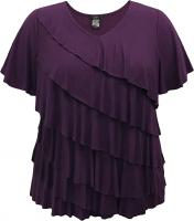 LEEBE Women and Plus Size Ruffle Top Blouses - V D