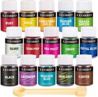 LEOBRO Holographic Fine Glitter 15 Colors Extra Fi