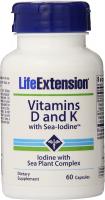 Life Extension Vitamins D and K with Sea-Iodine - 60 Capsules