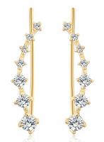 M-Tree Women's Cubic Zircon Crystal Ear Cuff Hook 