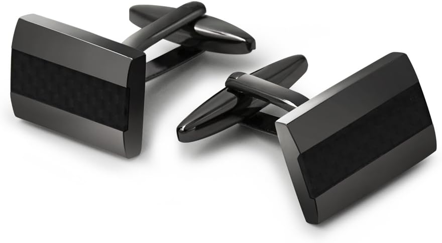Mr.Van Men's Cufflinks Handcrafted Carbon Fiber Cu