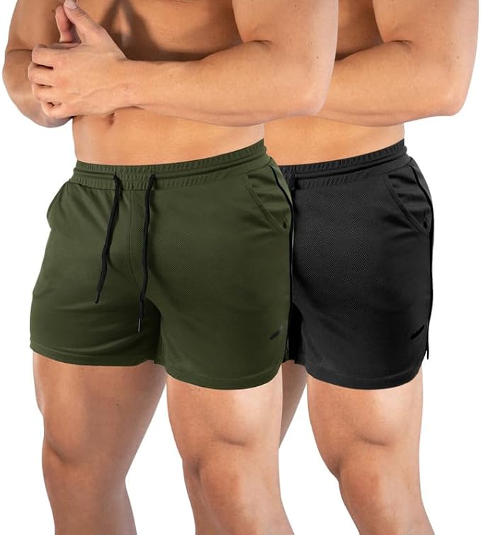 TEZO Athletic Running Shorts - Lightweight Mesh Activewear, Pack of Two