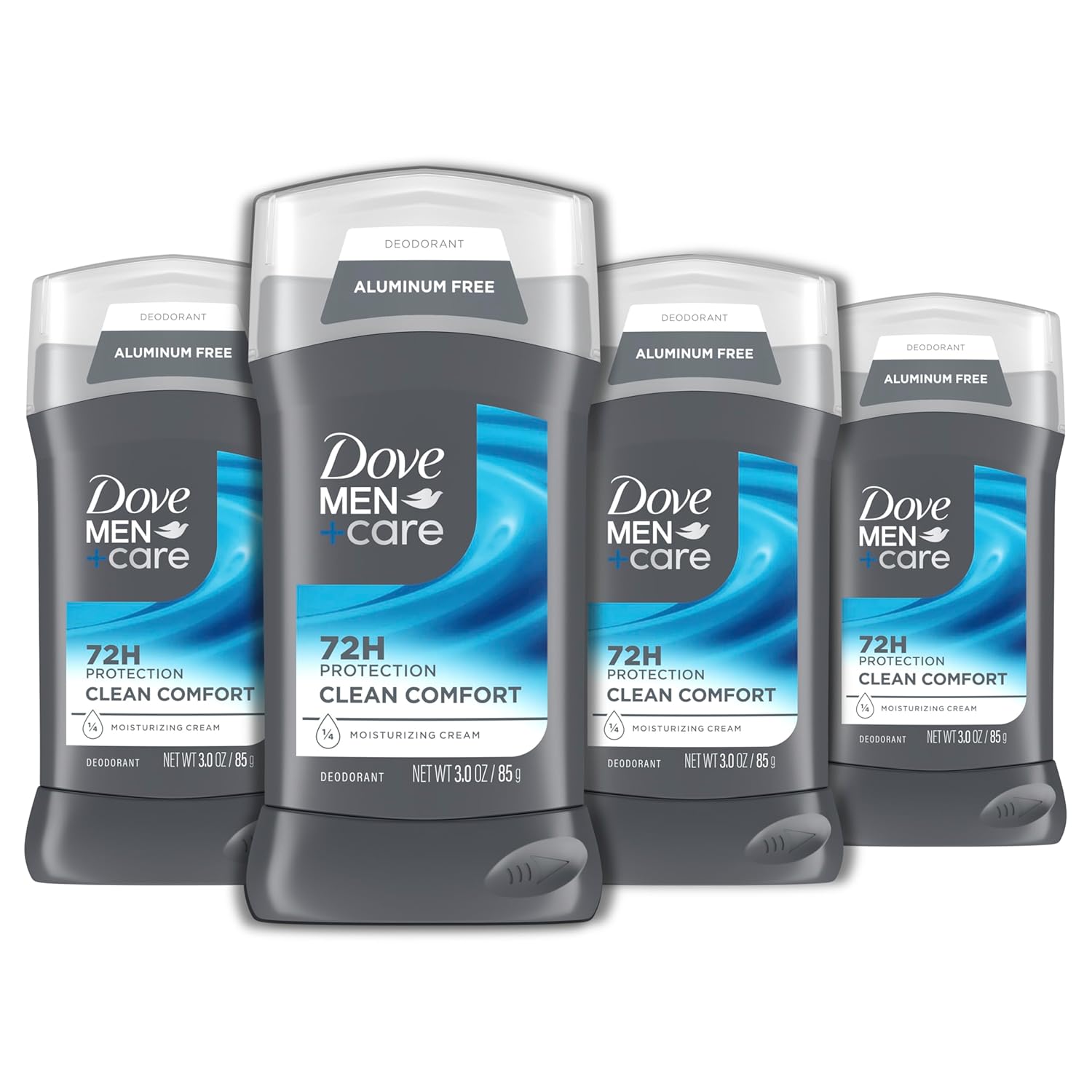 DOVE MEN + CARE Deodorant Stick Clean Comfort - 4 Pack Aluminum Free with 72-Hour Odor Protection &a
