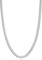 Miabella 925 Sterling Silver Chain, 3.8mm Italian Diamond Cut Curb Chain Necklace for Men - 20 Inch