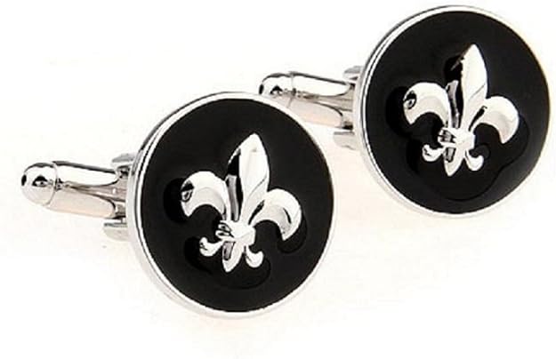 MRCUFF Fleur De Lis Raised Emblem Cufflinks Set