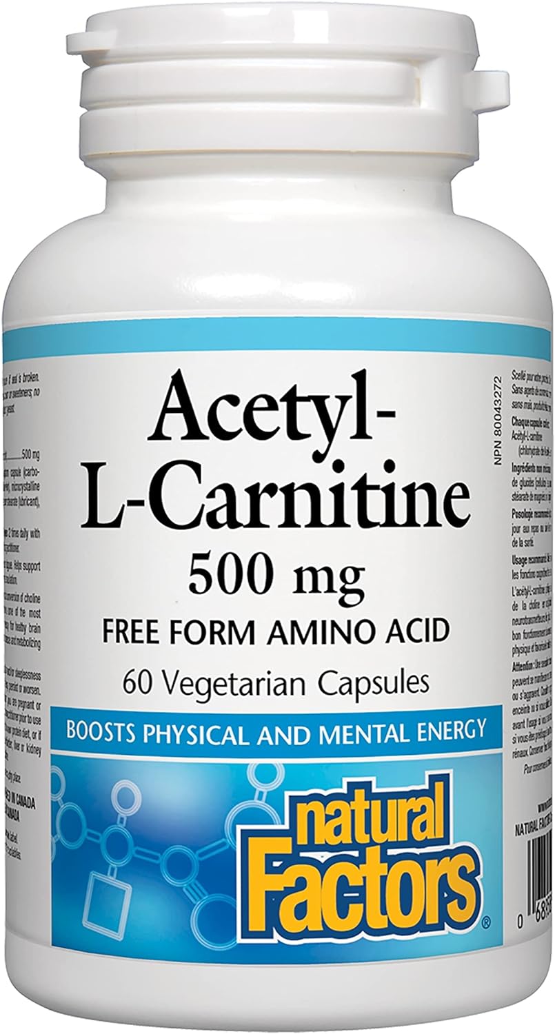 Natural Factors Acetyl-L-Carnitine 500 mg, 60 vCap&hellip;