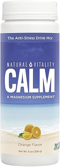 Natural Vitality Magnesium Calm Supplement, Orange, 8 Ounce