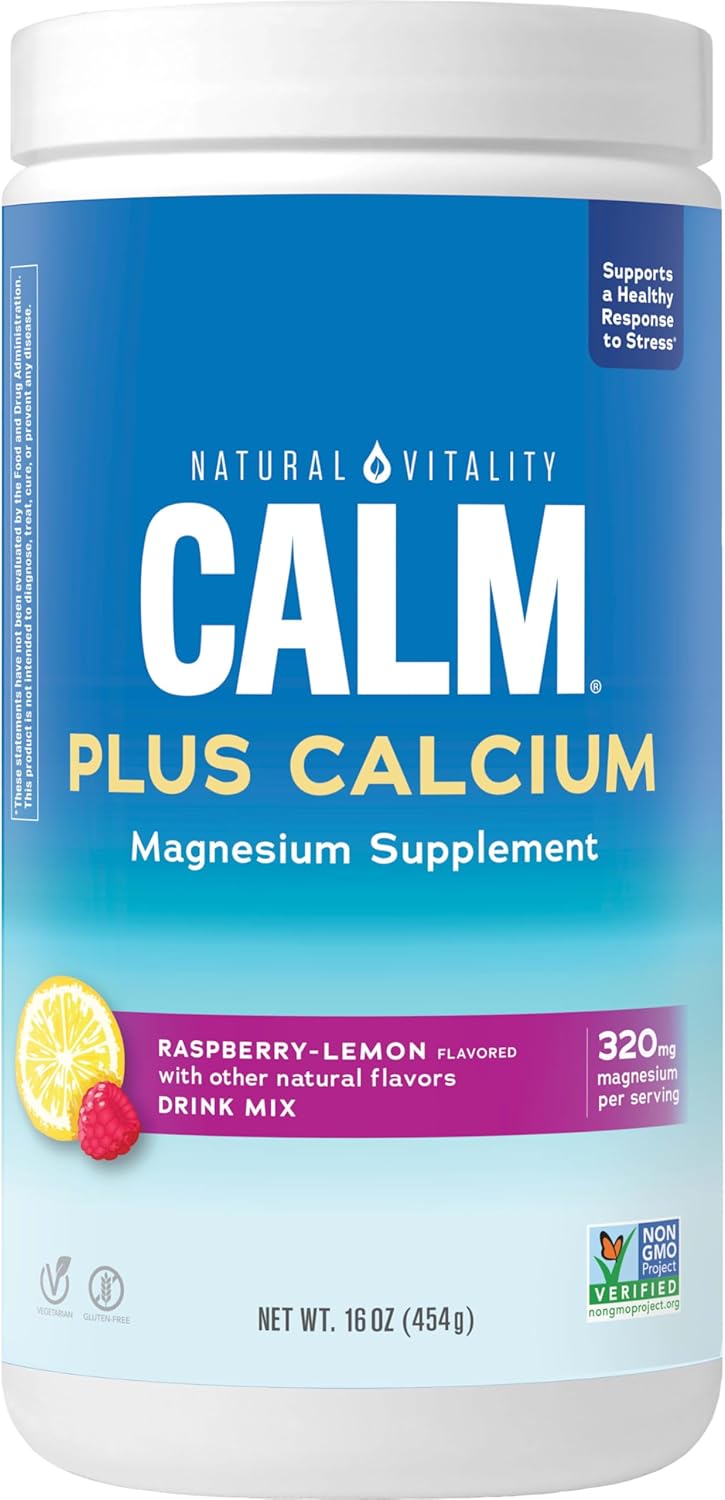Natural Vitality Natural Calm Plus Calcium Magnesium Anti Stress, Organic, Raspbery Lemon, 16 oz