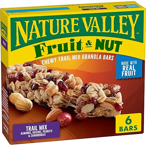 Nature Valley Chewy Fruit and Nut Granola Bars, Trail Mix, 6 Bars, 7.4 OZ