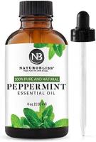 NaturoBliss Peppermint Essential Oil 100% Pure and Natural Therapeutic Grade, Premium Quality Pepper
