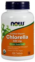 NOW Chlorella 500 mg, Certified Organic,200 Tablets