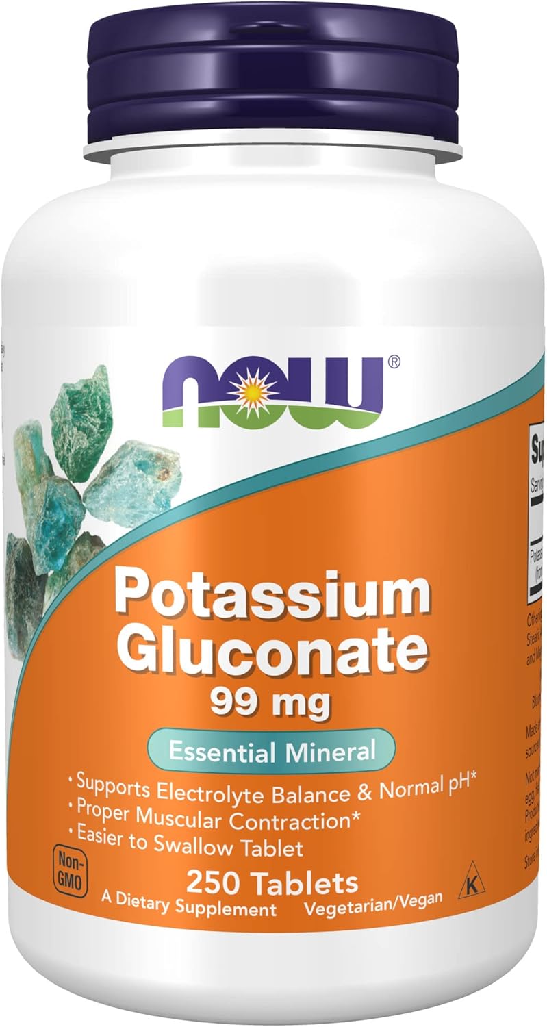 NOW Foods Potassium Gluconate 99mg - 250 Tablets