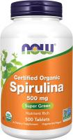 NOW Foods Organic Spirulina 500 mg — Whole-Food Multinutrient Tablets with Vitamins, Minerals &amp