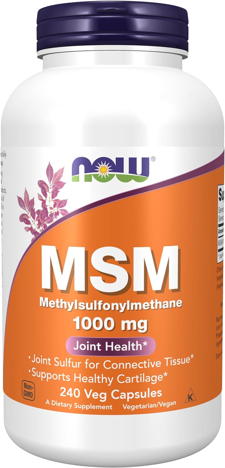 NOW MSM 1000mg, 240 Veg Capsules