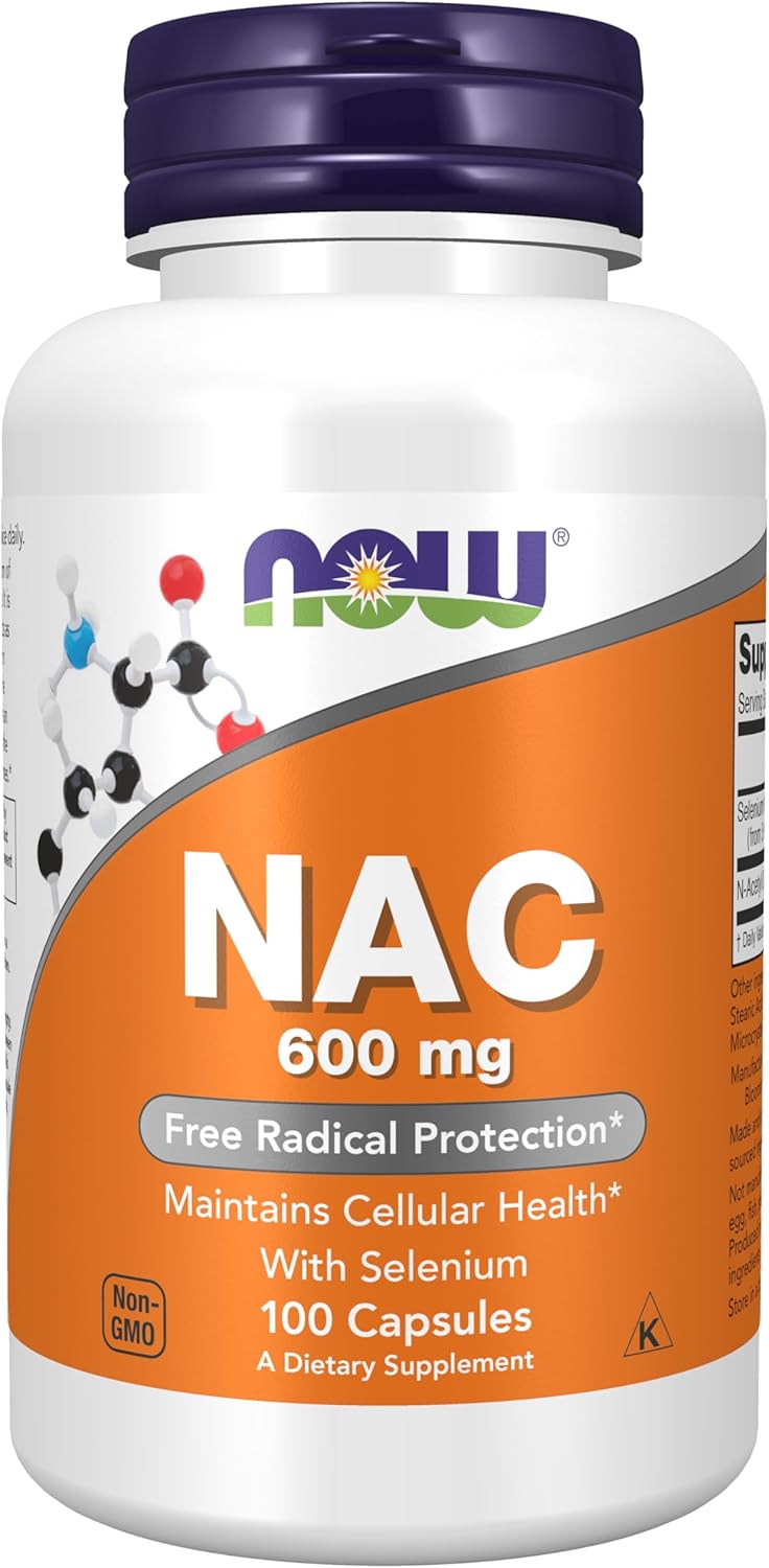 Now Nac 600 mg -100 Caps | N-Acetyl Cysteine) with