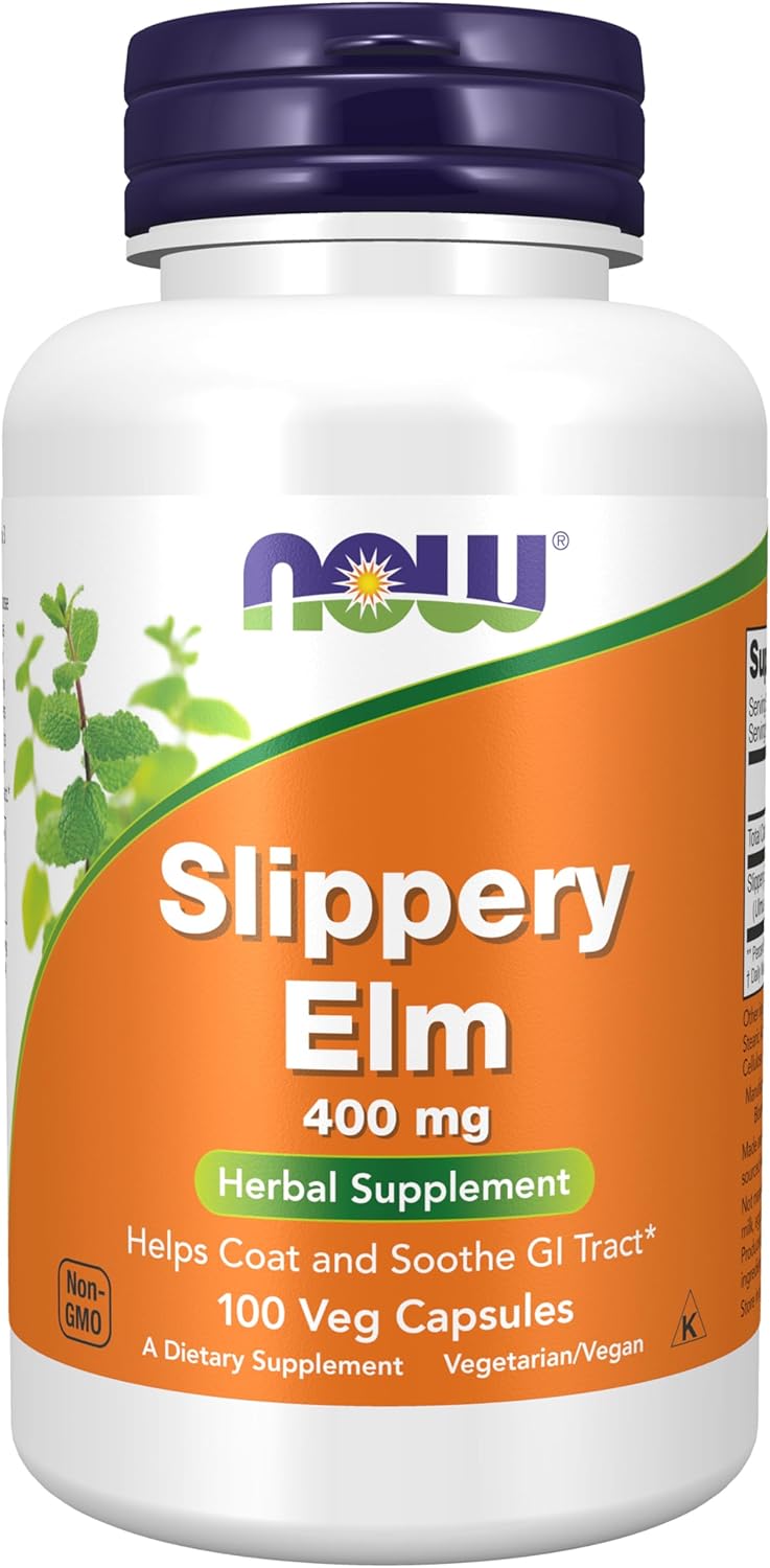 NOW Supplements, Slippery Elm (Ulmus rubra) 400 mg