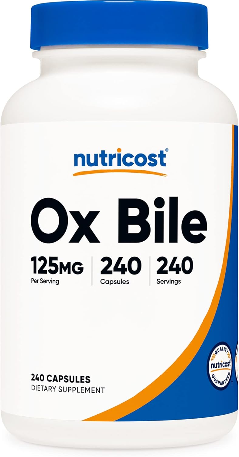 Nutricost Ox Bile 125mg - Premium Digestive Support Capsules (240