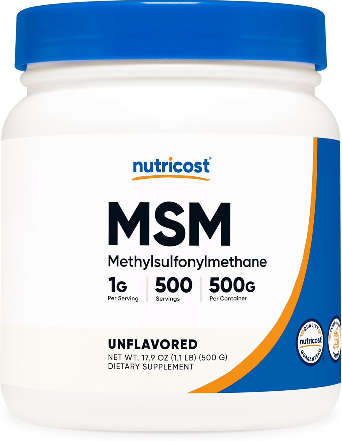 Nutricost Pure MSM Powder 500g – Methylsulfonylmethane for Joint, Skin, Hair & Immune Health |
