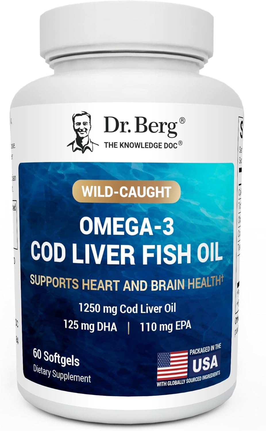 Dr. Berg Maximum Strength Omega‑3 Cod Liver Oil 
