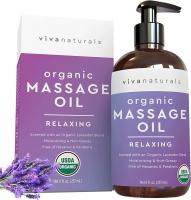 Organic Massage Oil with Lavender Scent - 8 Fl.Oz 