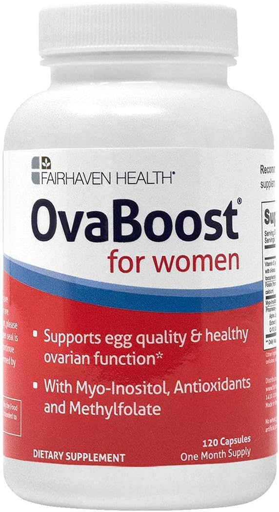 Fairhaven Health Ovaboost - Women's Fertility Supplement with Myo-Inositol, Folate, CoQ10, 120 Capsu