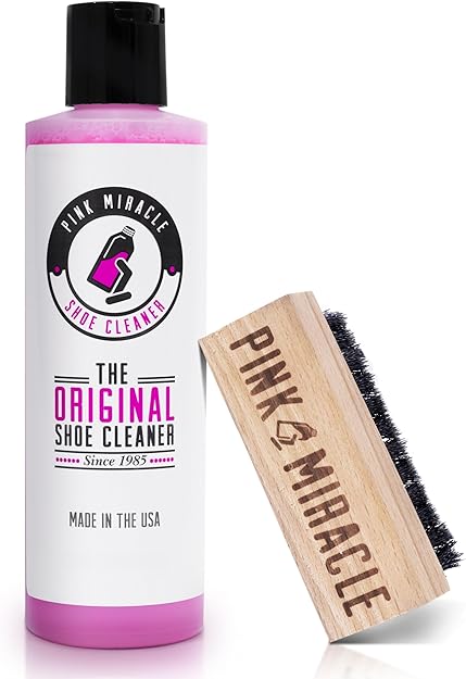 Pink Miracle Shoe Cleaner Kit with Bottle and Brus