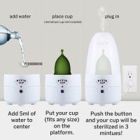 Pixie Menstrual Cup Steamer Sterilizer Cleaner Kill 99.9% of Germs with Cleanser Steam Automatic - W
