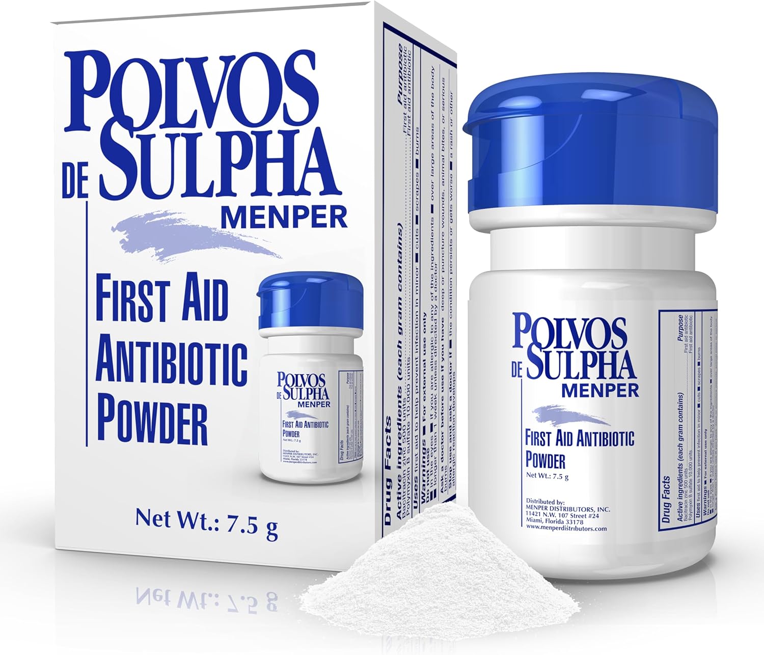 Polvos de Sulpha First Aid Antibiotic Powder 7.5mg