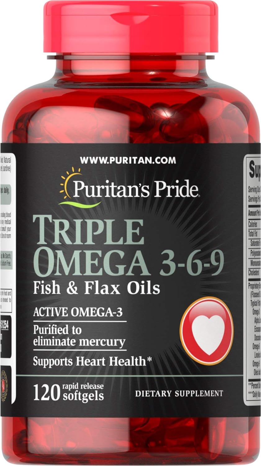 Puritan's Pride Triple Omega 3-6-9 Fish & Flax Oils -120
