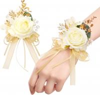Rose Wrist Corsage and Boutonniere Set for Wedding