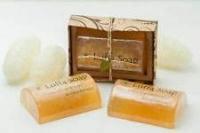 Saibua Luffa Soap Thai Herbal Lemongrass & Honey Scrub Luffa Soap Bar, Pack of 3 Bars - 100g each
