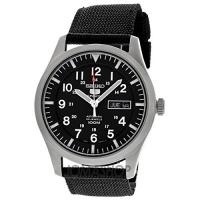 SEIKO Men's SNZG15 — Seiko 5 Automatic Stainless Steel Watch with Durable Nylon Strap, Day/Date, 1