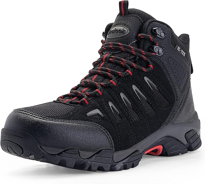 SHULOOK Men's Waterproof Hiking Boots - Non-Slip L