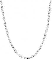 Silver Italian Sparkle Mirror Link Chain Necklace 