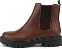 Soda Pilot ~ Women Lug Sole Low Heel Chelsea Fashi