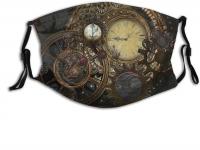 Steampunk Grunge Textures Comfortable Reusable Face Mask, Adjustable Scarf For Adult (With 2 Filters