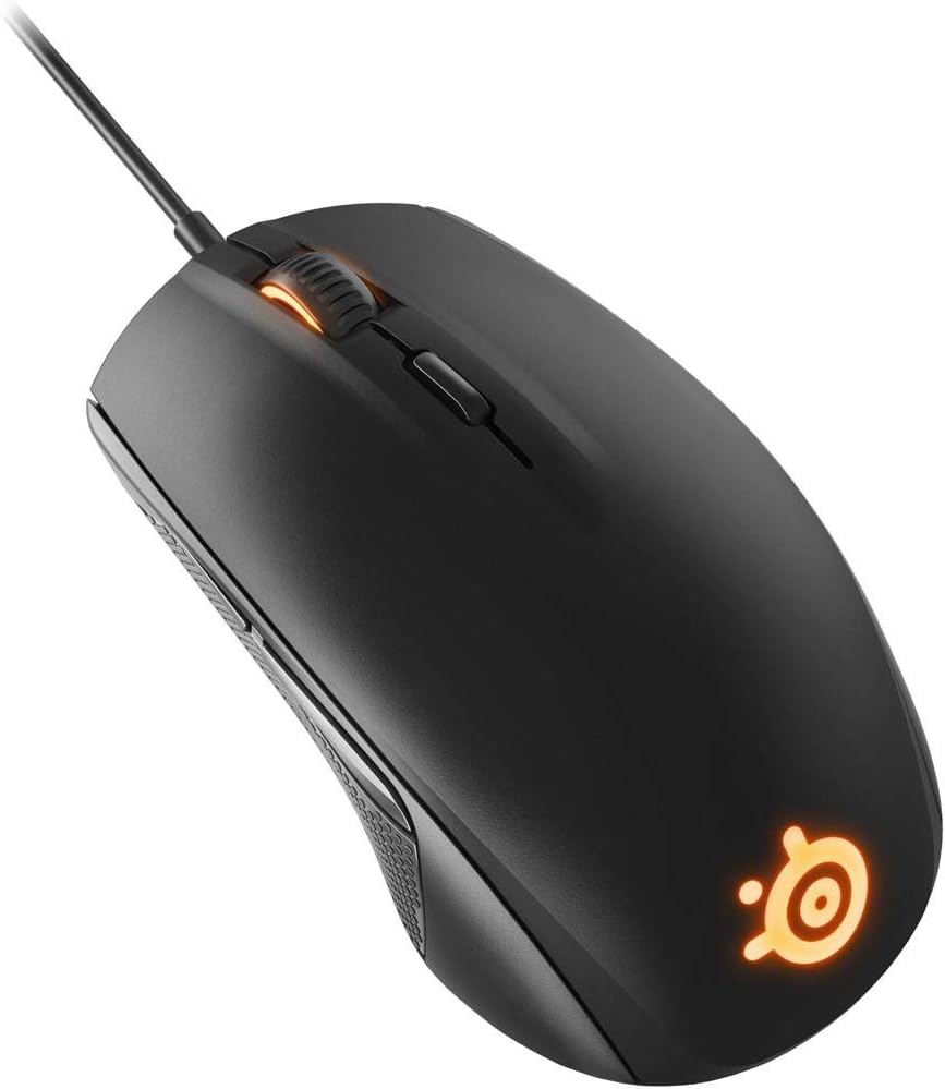SteelSeries Rival 100 Optical Gaming Mouse - 4000 DPI, 6 Buttons, Customizable RGB - Premium Importe