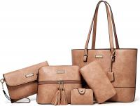 TcIFE Purses and Handbags for Womens Satchel Shoulder Tote Bags Wallets - Pink & Apricot