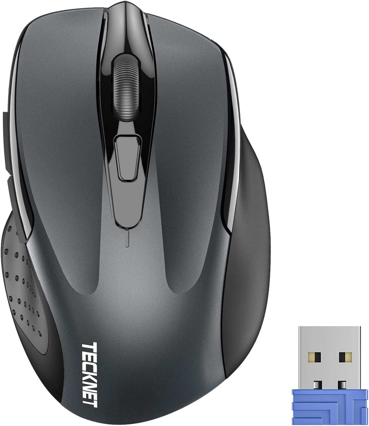 TECKNET Wireless Mouse, 2.4G Ergonomic Optical Mouse, 2600 DPI, 24 Months Battery Life, 6 Buttons - 