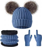 Women's Winter Beanie, Scarf, and Gloves Ensemble 