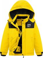 Waterproof Ski Jacket Fleece Lined Warm Winter Snow Coat Kids Winter Jacket with Detachable Hood - Y