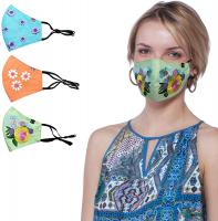 Women Floral Embroidered Face Mask Cotton Lining H
