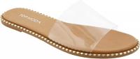Women Open Toe Flat Fashion Sandals - (Clear, 8)