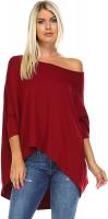 Women's Tunic Top – Casual 3/4 Batwing Dolman Sl