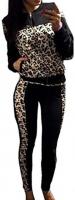 Womens Leopard Tracksuit Hoodies Sweatshirt Pants 